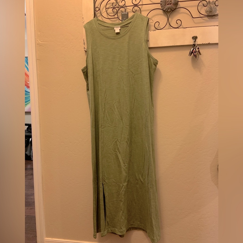 Chicos Lime Green Sleeveless Maxi Dress Size 2